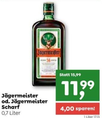 ADEG Jägermeister od. Jägermeister Scharf 0,7 Liter Angebot
