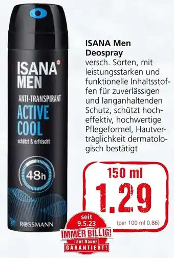 Eurospar ISANA Men Deospray 150 ml Angebot