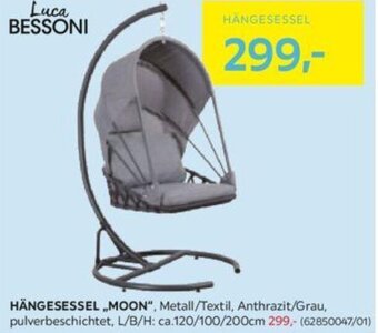 Möbelix HÄNGESESSEL „MOON", Metall/Textil, Anthrazit/Grau, pulverbeschichtet, L/B/H: ca.120/100/200cm Angebot