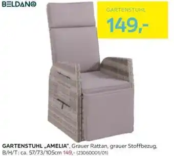 Möbelix GARTENSTUHL ,,AMELIA", Grauer Rattan, grauer Stoffbezug, B/H/T: ca. 57/73/105cm Angebot