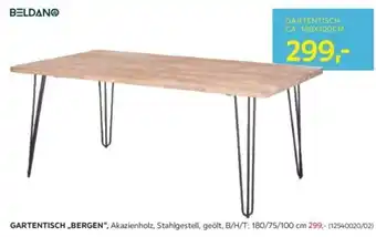 Möbelix GARTENTISCH „BERGEN", Akazienholz, Stahlgestell, geölt, B/H/T: 180/75/100 cm Angebot