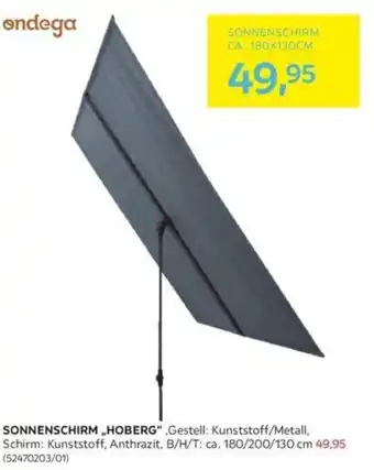 Möbelix SONNENSCHIRM „HOBERG" ,Gestell: Kunststoff/Metall, Schirm: Kunststoff, Anthrazit, B/H/T: ca. 180/200/130 cm Angebot