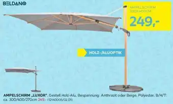 Möbelix AMPELSCHIRM ,,LUXOR", Gestell Holz-Alu, Bespannung: Anthrazit oder Beige, Polyester, B/H/T: ca. 300/400/270cm Angebot