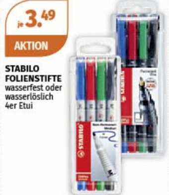 Müller STABILO FOLIENSTIFTE wasserfest oder wasserlöslich 4er Etui Angebot