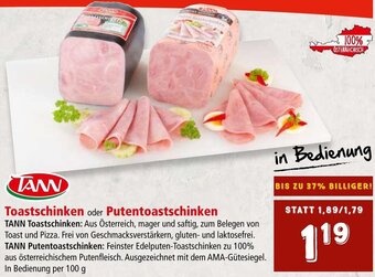 Spar Toastschinken oder Putentoastschinken Angebot