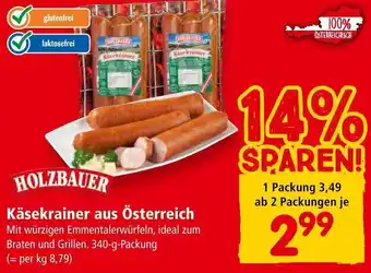 Spar HOLZBAUER Käsekrainer aus Österreich 340-g-Packung Angebot