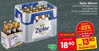 Spar Zipfer Märzen 6x0,5-Liter-MEHRWEG-Flasche Angebot