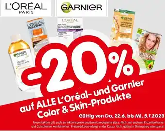 Spar auf ALLE L'Oréal- und Garnier Color & Skin-Produkte Angebot