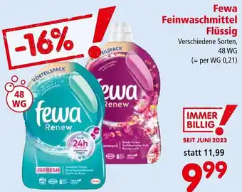 Spar Fewa Feinwaschmittel Flüssig Verschiedene Sorten, 48 WG Angebot