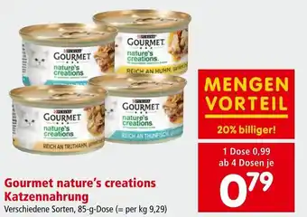 Spar Gourmet nature's creations Katzennahrung Verschiedene Sorten, 85-g-Dose Angebot