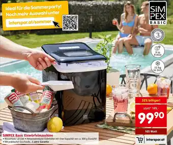 Spar SIMPEX Basic Eiswürfelmaschine 105 Watt Angebot