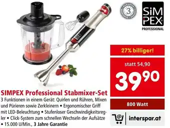 Spar SIMPEX Professional Stabmixer-Set 800 Watt Angebot