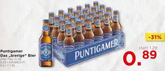 Unimarkt Puntigamer Das ,,bierige" Bier 24er-Tray 21,36 0,33 1-EINWEG-FI. Angebot