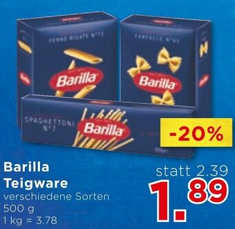 Unimarkt Barilla Teigware verschiedene Sorten 500 g Angebot