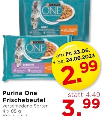 Unimarkt Purina One Frischebeutel verschiedene Sorten 4 x 85 g Angebot