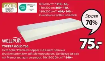 JYSK WELLPUR TOPPER GOLD T60 90x190/200 cm Angebot
