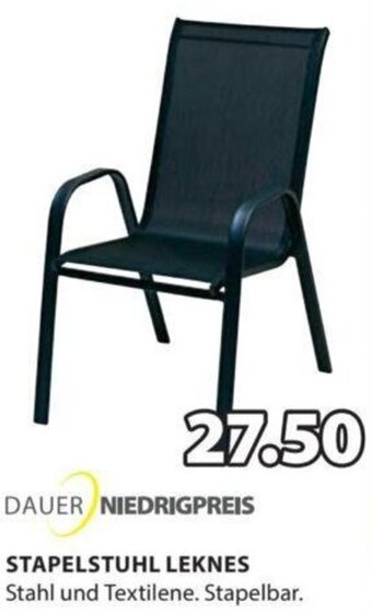 JYSK STAPELSTUHL LEKNES Stahl und Textilene. Stapelbar. Angebot