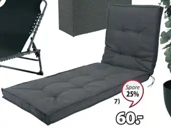 JYSK GARTENAUFLAGE REBSENGE Premium-Kissen mit strapazierfähigem, gewebtem Bezug. Für Sonnenliege. 60x190x8 cm Angebot