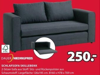 JYSK SCHLAFSOFA SKILLEBEKK . B160 x H78 x T69 cm Angebot
