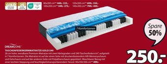 JYSK TASCHENFEDERKERNMATRATZE GOLD S40 90x190/200 cm Angebot