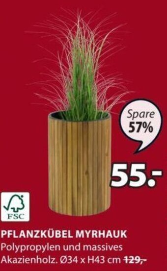 JYSK PFLANZKÜBEL MYRHAUK Polypropylen und massives Akazienholz. Ø34 x H43 cm Angebot