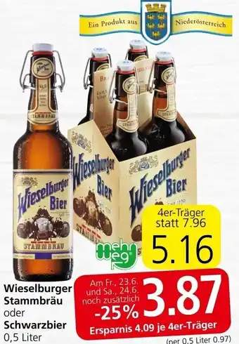 Spar Wieselburger Stammbräu oder Schwarzbier 0,5 Liter Angebot