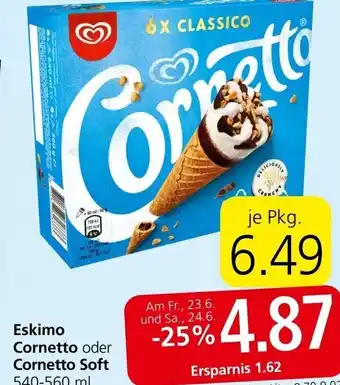 Spar Eskimo Cornetto oder Cornetto Soft 540-560 ml Angebot