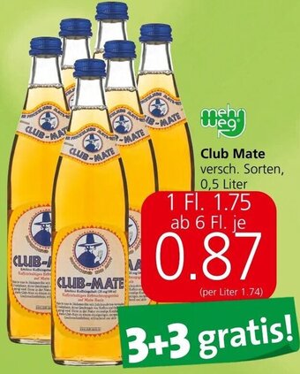 Spar Club Mate versch. Sorten, 0,5 Liter Angebot