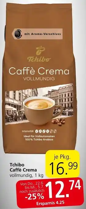 Spar Tchibo Caffè Crema vollmundig, 1 kg Angebot