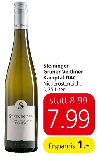 Spar Steininger Grüner Veltliner Kamptal DAC Niederösterreich, 0,75 Liter Angebot