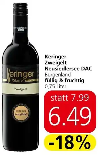 Spar Keringer Zweigelt Neusiedlersee DAC füllig & fruchtig 0,75 Liter Angebot
