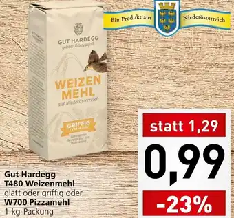Spar Gut Hardegg T480 Weizenmehl glatt oder griffig oder W700 Pizzamehl 1-kg-Packung Angebot