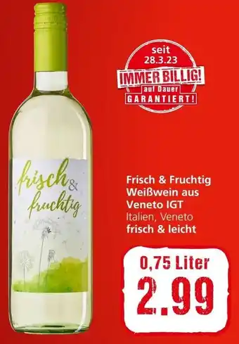 Spar Frisch & Fruchtig Weißwein aus Veneto IGT Italien, Veneto frisch & leicht 0,75 Liter Angebot