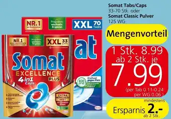 Spar Somat Tabs/Caps 33-70 Stk. oder Somat Classic Pulver 125 WG Angebot