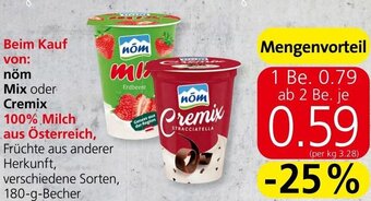 Spar nöm Mix oder Cremix verschiedene Sorten, 180-g-Becher Angebot