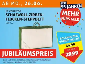 Hofer MY LIVING STYLE SCHAFWOLL-ZIRBEN-FLOCKEN-STEPPBETT Seite 22 Angebot