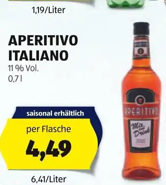 Hofer APERITIVO ITALIANO per Flasche Angebot