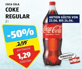 Hofer COCA COLA COKE REGULAR 2 L Angebot