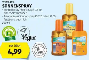 Hofer OMBRA SUN SONNENSPRAY 200 ml per Stück Angebot