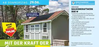 Hofer GREEN SOLAR BALKONKRAFTWERK 800 W Angebot