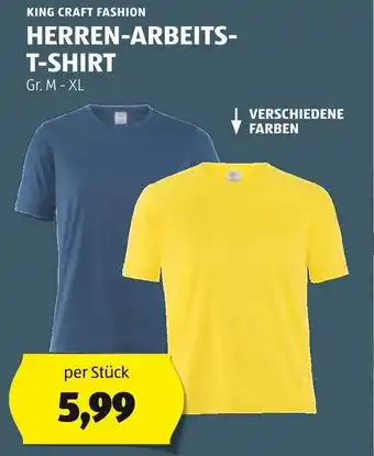 Hofer KING CRAFT FASHION HERREN-ARBEITS- T-SHIRT Gr. M - XL per Stück Angebot