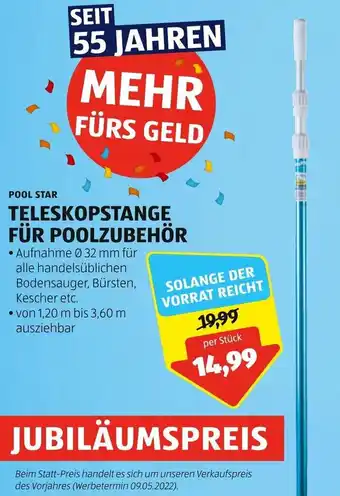 Hofer POOL STAR TELESKOPSTANGE FÜR POOLZUBEHÖR Angebot