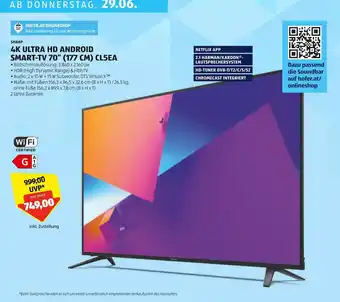 Hofer SHARP 4K ULTRA HD ANDROID SMART-TV 70" (177 CM) CL5EA Angebot