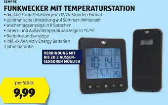 Hofer SEMPRE FUNKWECKER MIT TEMPERATURSTATION per Stück Angebot