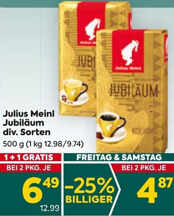 Billa Julius Meinl Jubiläum div. Sorten 500 g Angebot