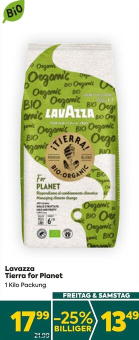Billa Lavazza Tierra for Planet 1 Kilo Packung Angebot