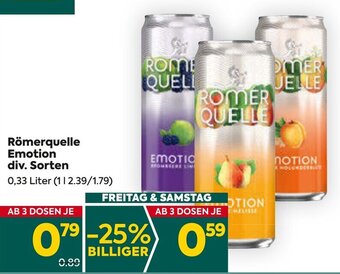Billa Römerquelle Emotion div. Sorten 0,33 Liter Angebot