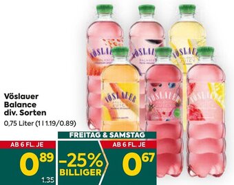 Billa Vöslauer Balance div. Sorten 0,75 Liter Angebot