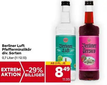 Billa Berliner Luft Pfefferminzlikör div. Sorten 0,7 Liter Angebot