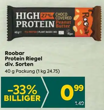 Billa Roobar Protein Riegel div. Sorten 40 g Packung Angebot